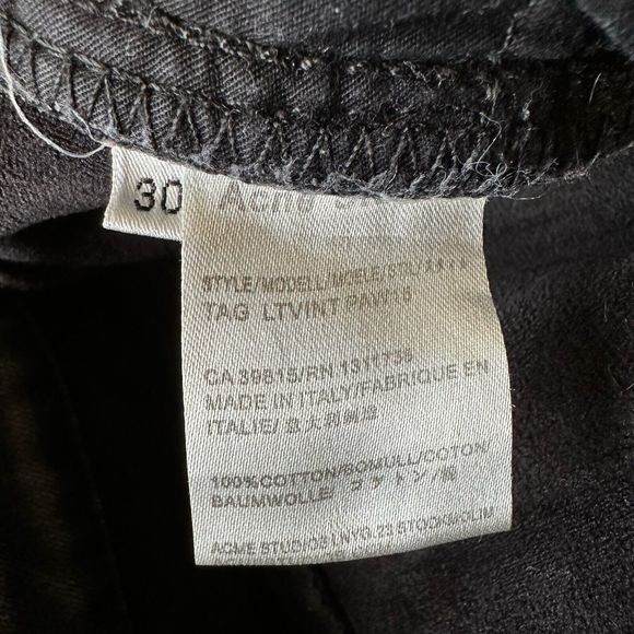 ACNE STUDIOS BLÅ KONST Cut-Off Skinny Jeans in Heathered Black - Picture 9 of 12